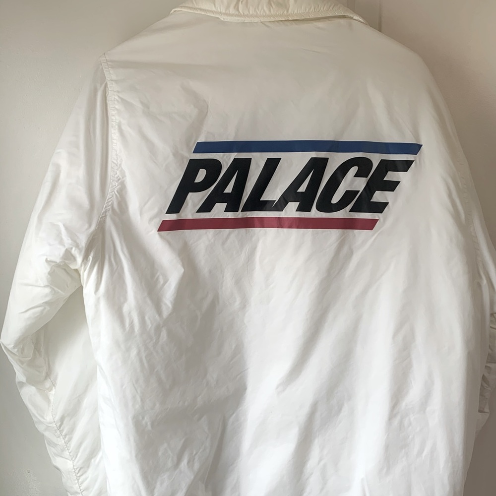 Palace white coach jacket